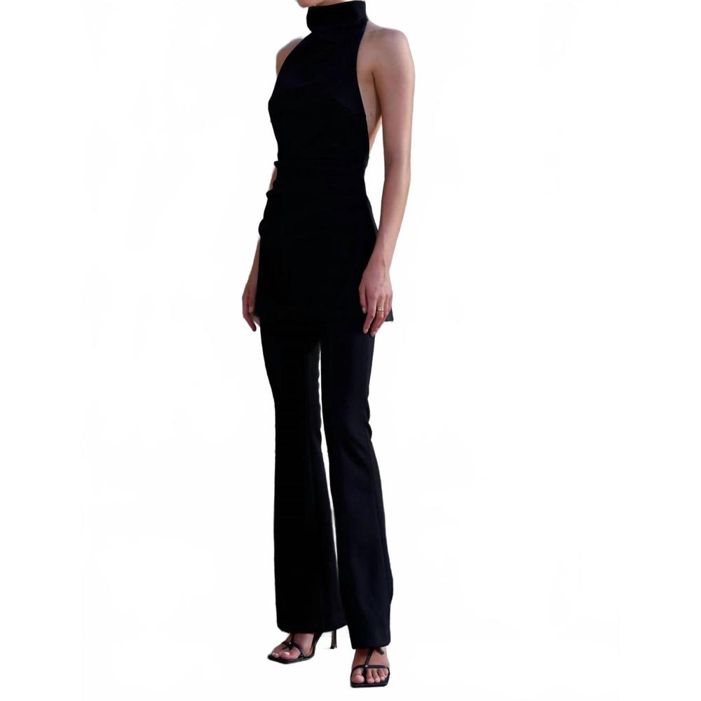 NEW MISHA razi soft cowl neck jumpsuit in black